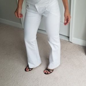 Bebe white boot cut pants low rise